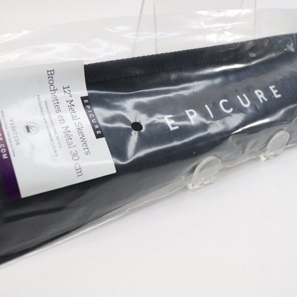 Epicure 15" Metal Grilling Skewers Set of 6 Stainless Steel with Sleeve New - Picture 15 of 15